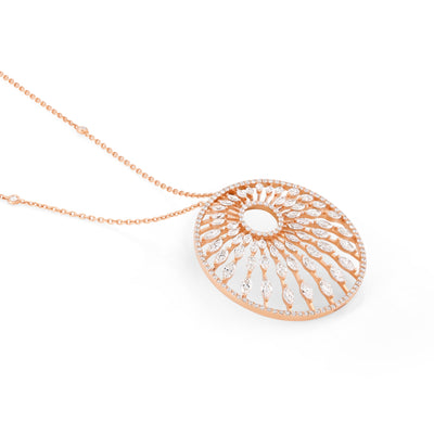 ETOILE Rose Gold Radiant Sunburst Diamond Pendant
