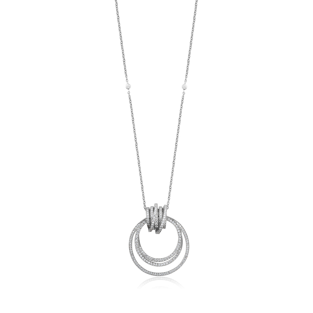 White Gold Starlit Rings Rose Gold Pendant