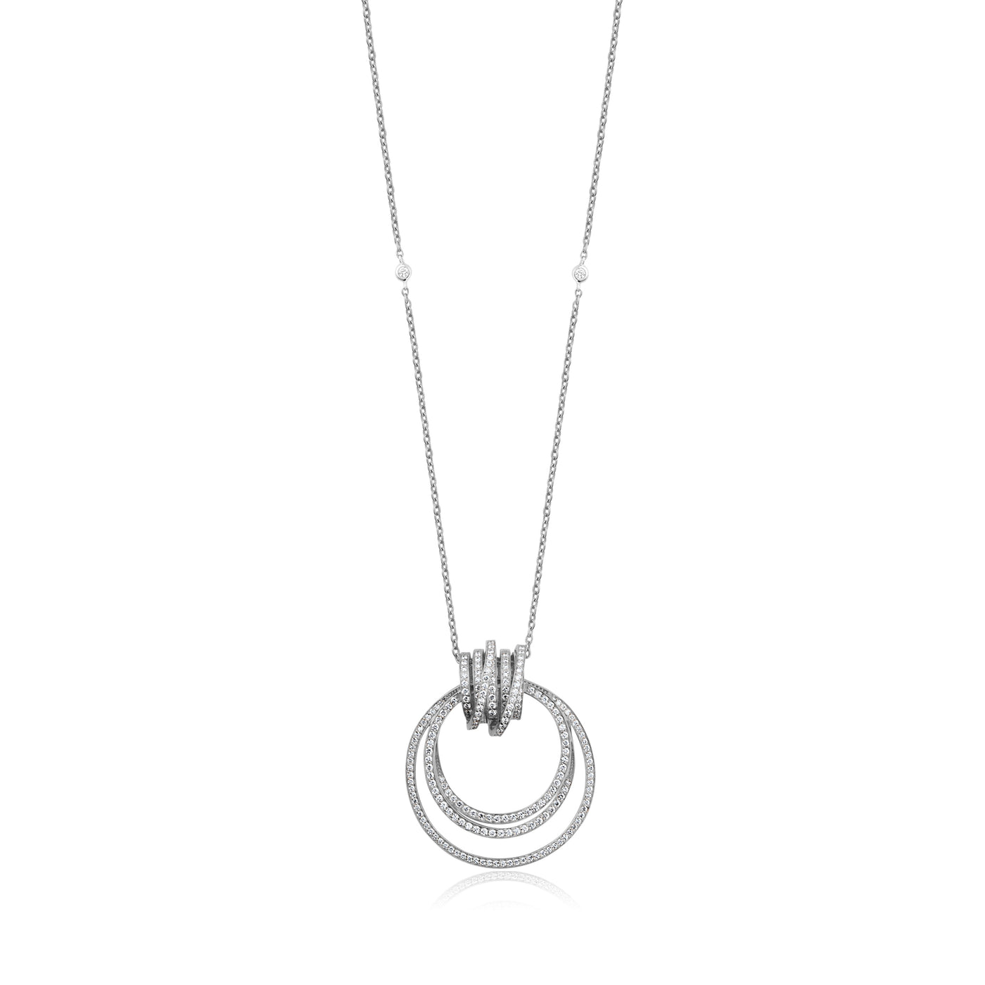 White Gold Starlit Rings Rose Gold Pendant