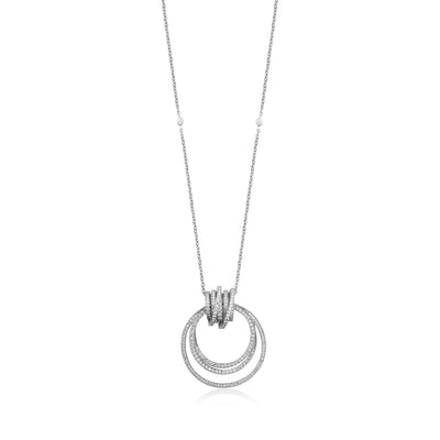 White Gold Starlit Rings Rose Gold Pendant