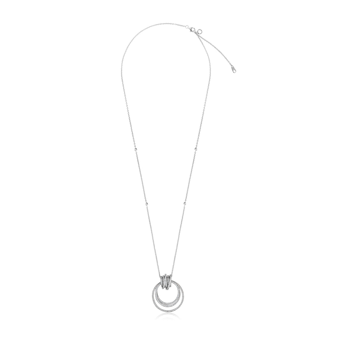 White Gold Starlit Rings Rose Gold Pendant