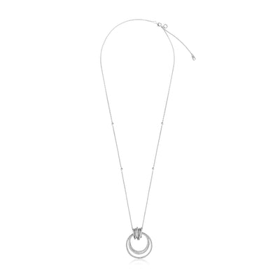 White Gold Starlit Rings Rose Gold Pendant