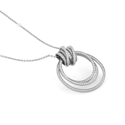 White Gold Starlit Rings Rose Gold Pendant