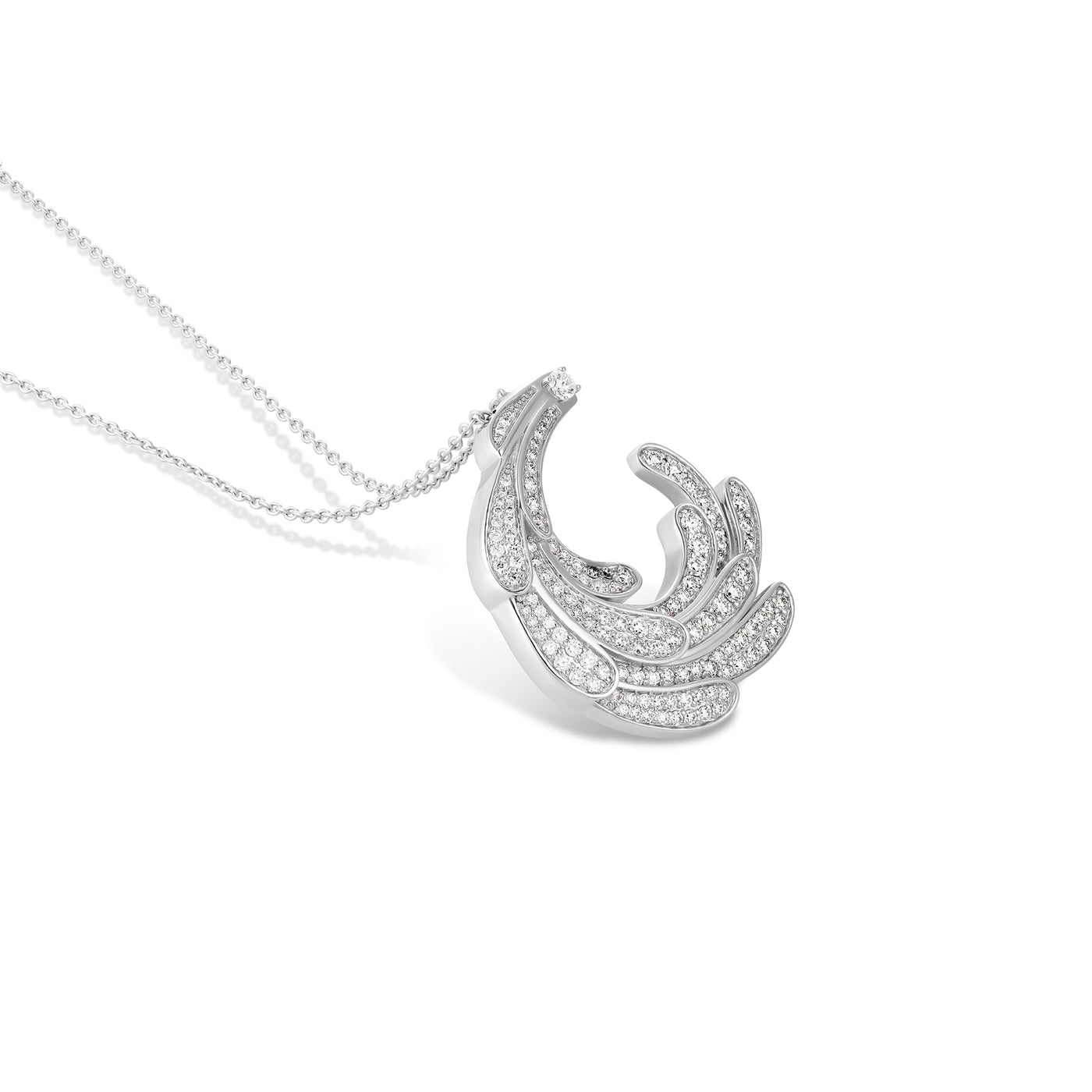 ETOILE WHITE Gold Luna Swirl Pendant