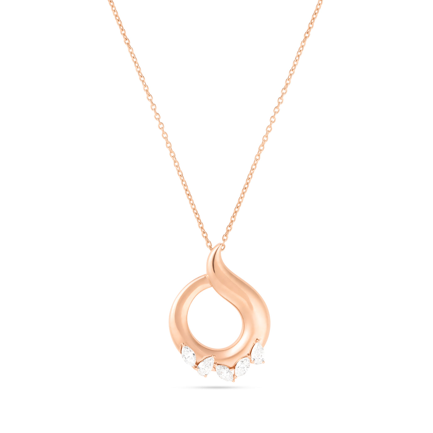 Etoil Radiant Rose Gold Diamond Pendant