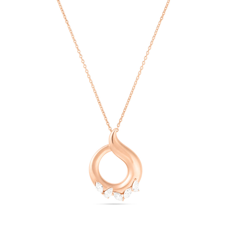 Etoil Radiant Rose Gold Diamond Pendant