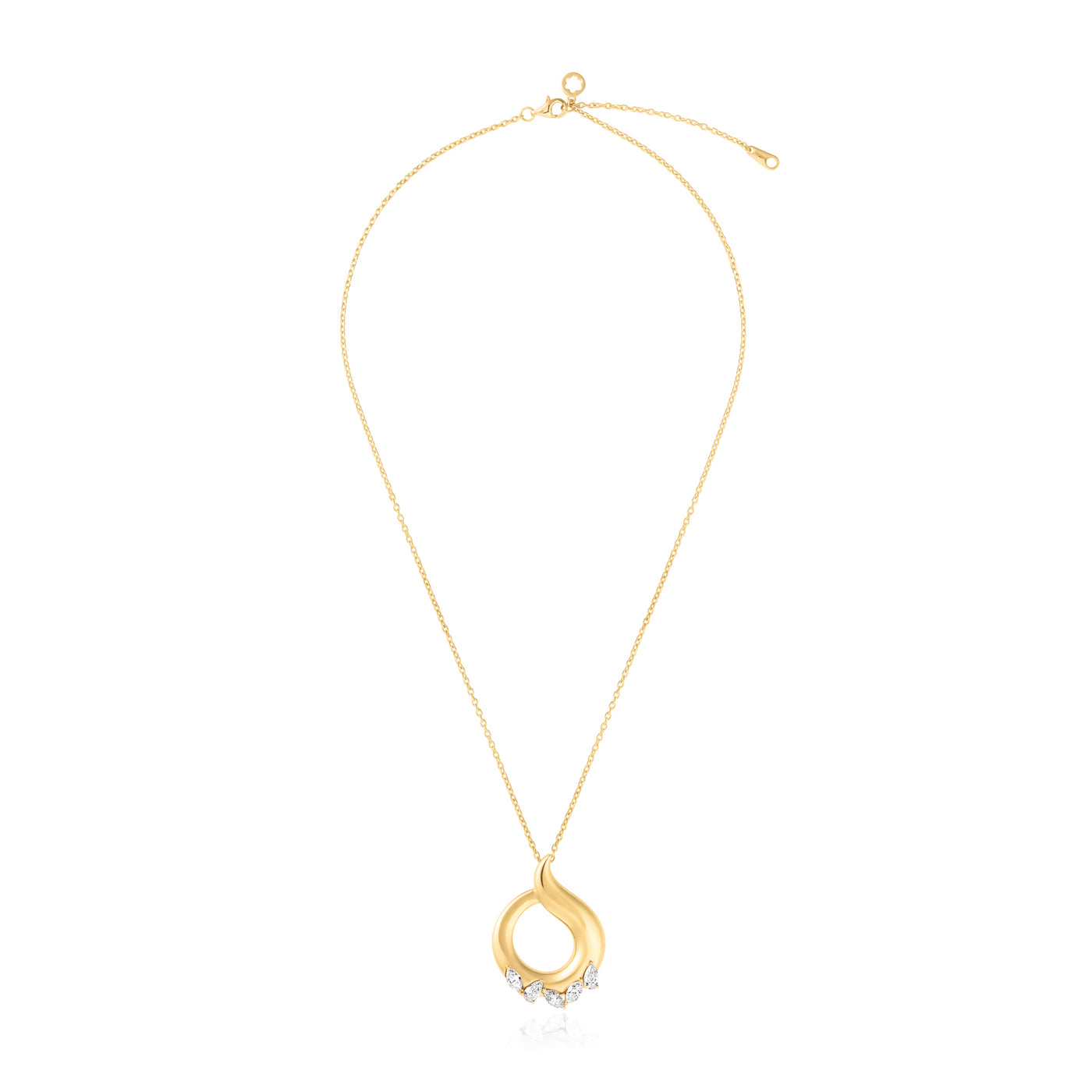 Radiant Yellow Gold Diamond Pendant