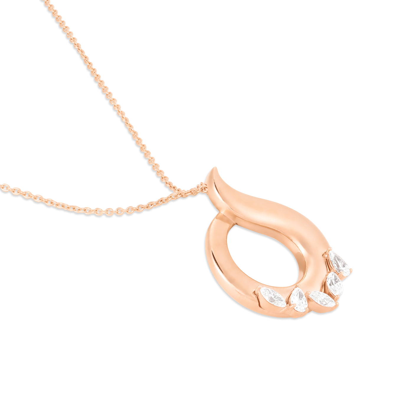 Etoil Radiant Rose Gold Diamond Pendant