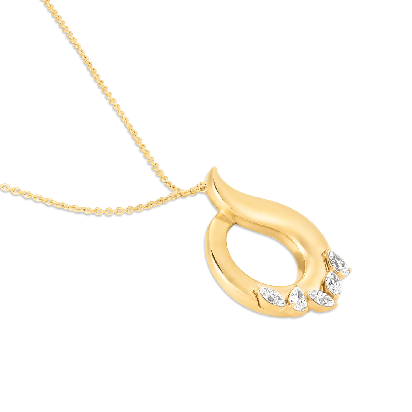 Radiant Yellow Gold Diamond Pendant