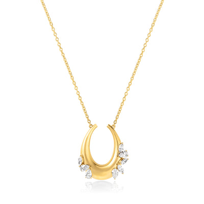 Celestial Crescent Yellow Gold Necklace ETOILE Celestial Crescent Yellow Gold Necklace
