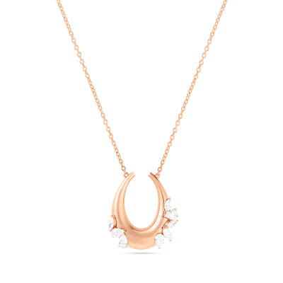  ETOILE Celestial Crescent Rose Gold Necklace
