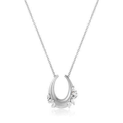 Celestial Crescent White Gold Necklace ETOILE Celestial Crescent White Gold Necklace