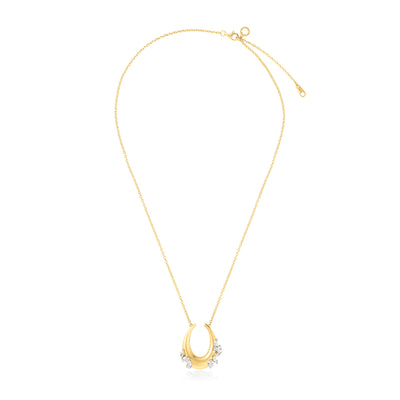 Celestial Crescent Yellow Gold Necklace