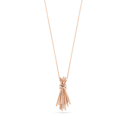 Rose Gold Diamond Pendant VISTA Rose Gold Diamond Ribbon Pendant