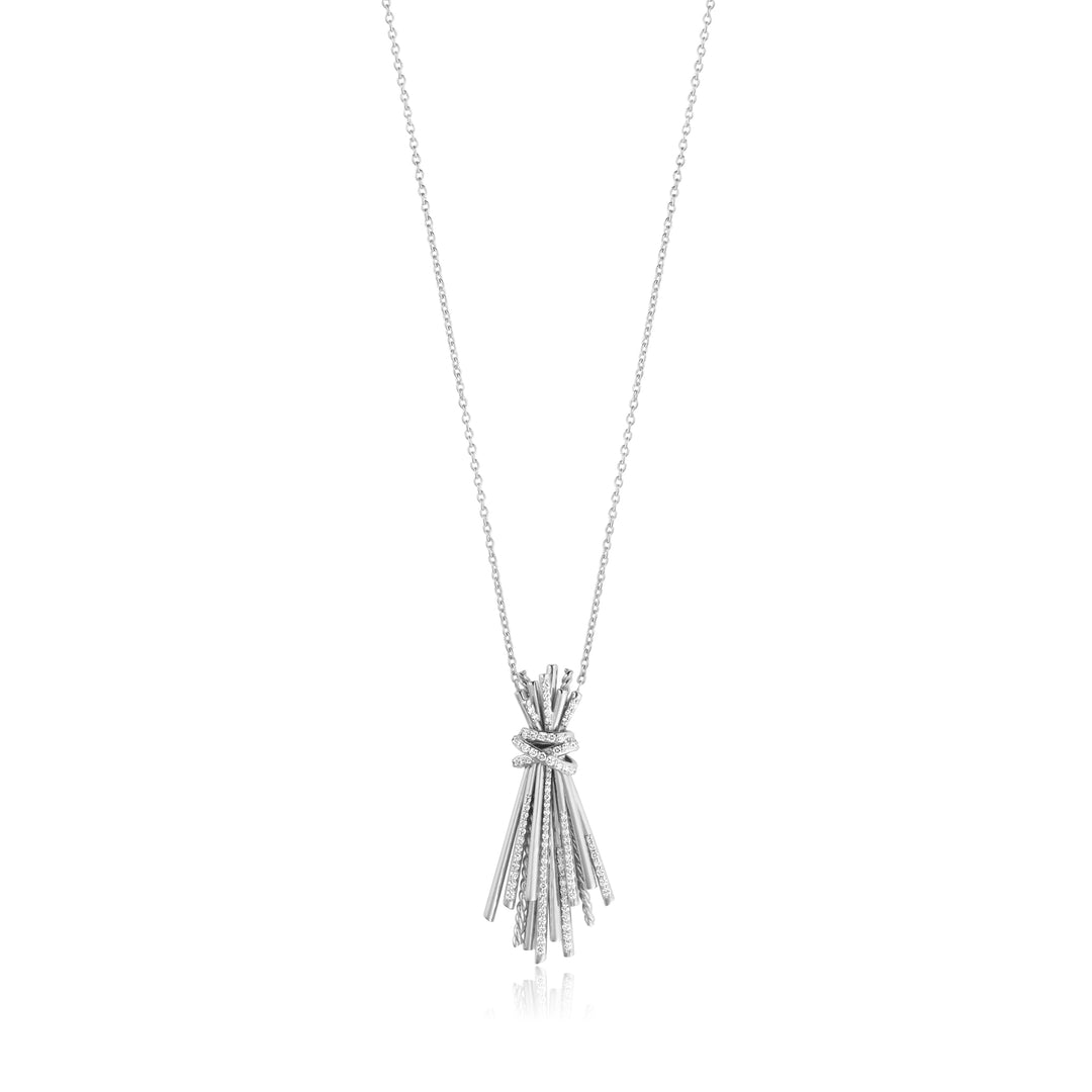 White Gold Diamond Ribbon Pendant