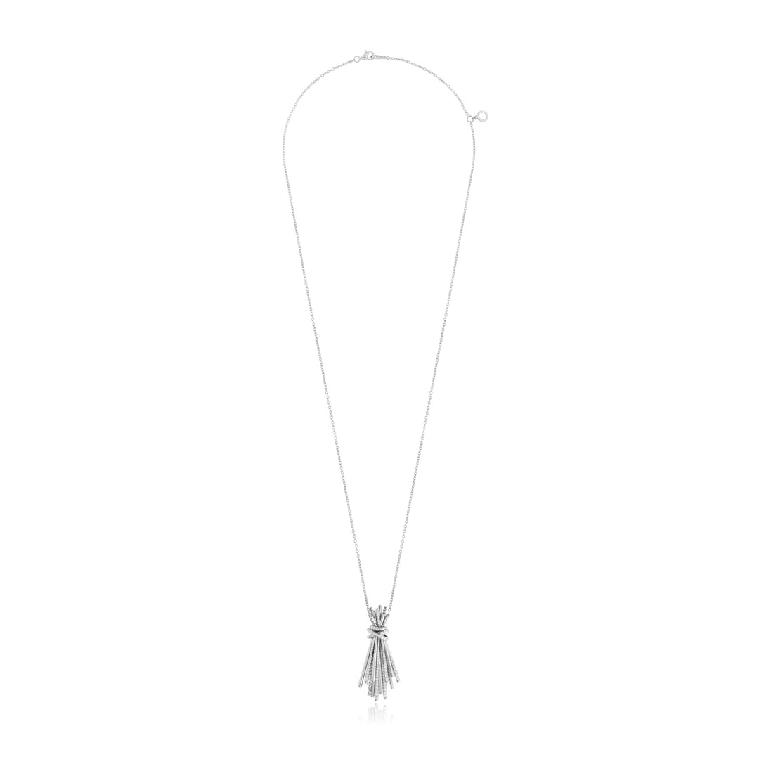White Gold Diamond Ribbon Pendant