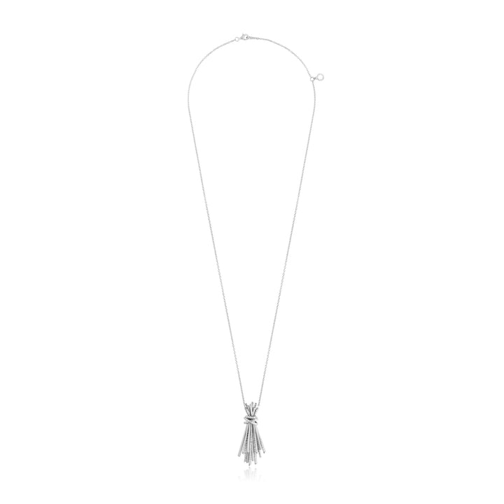 White Gold Diamond Ribbon Pendant
