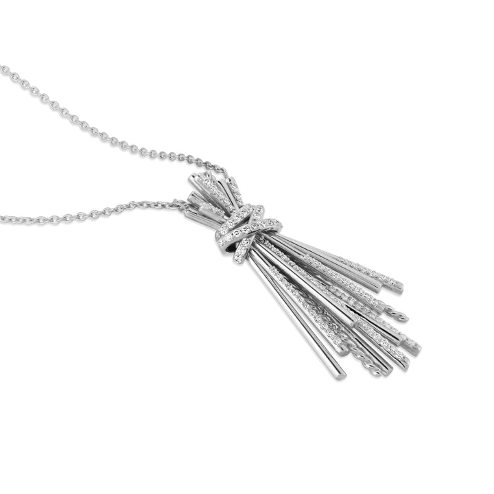 White Gold Diamond Ribbon Pendant