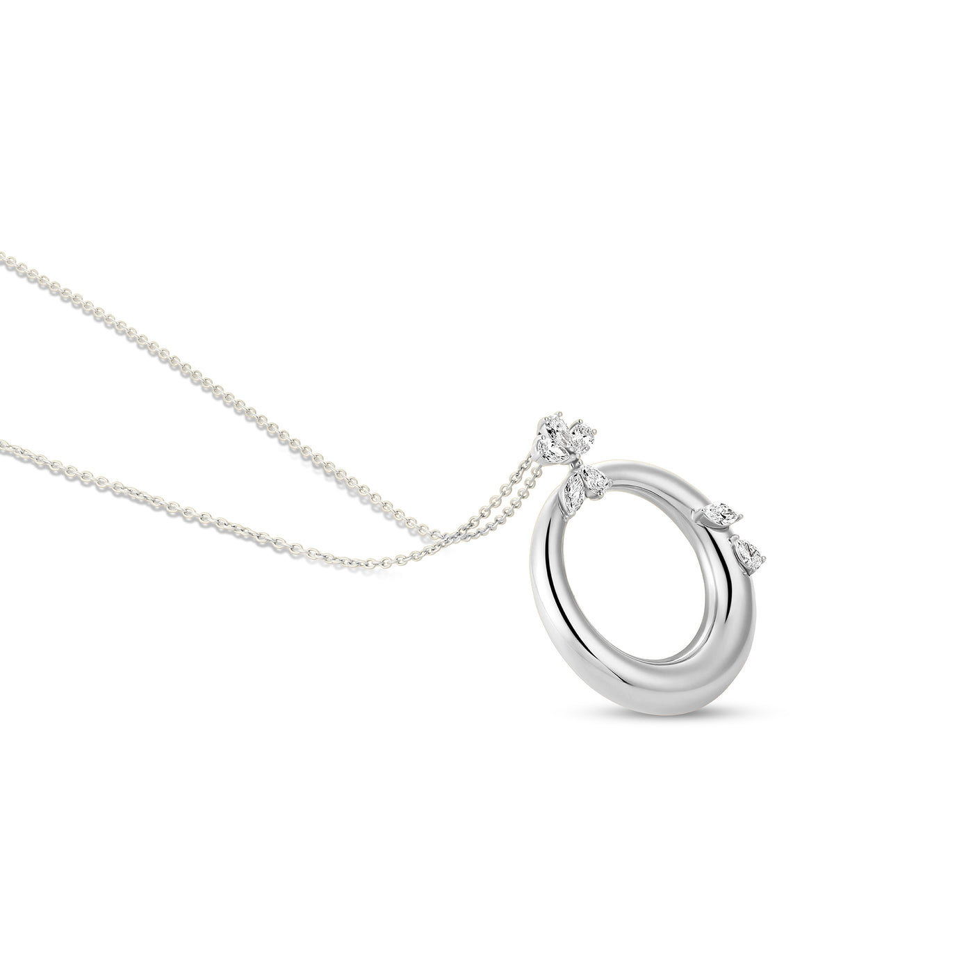 ETOILE Celestial Crescent White Gold Necklace