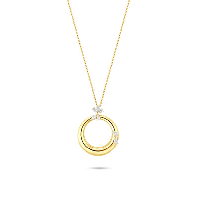  ETOILE Celestial Crescent Yellow Gold Necklace