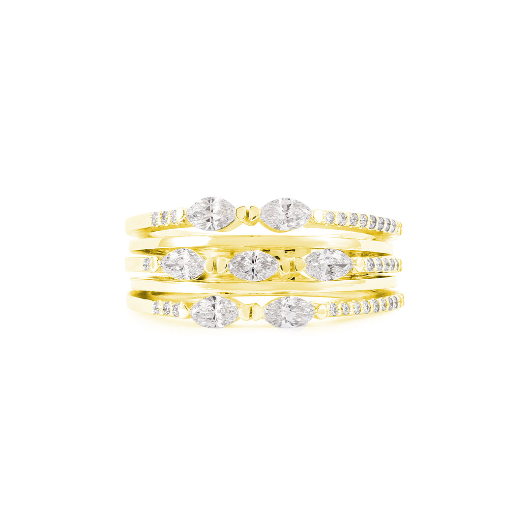 ETOILE Yellow Gold Marquise shape Diamond Ring