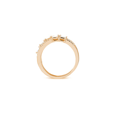 DILARA Rose Gold Baguette Diamond Ring
