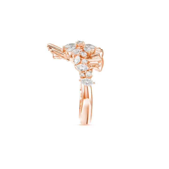 VISTA Rose Gold with Marquise And Round Diamond Ring