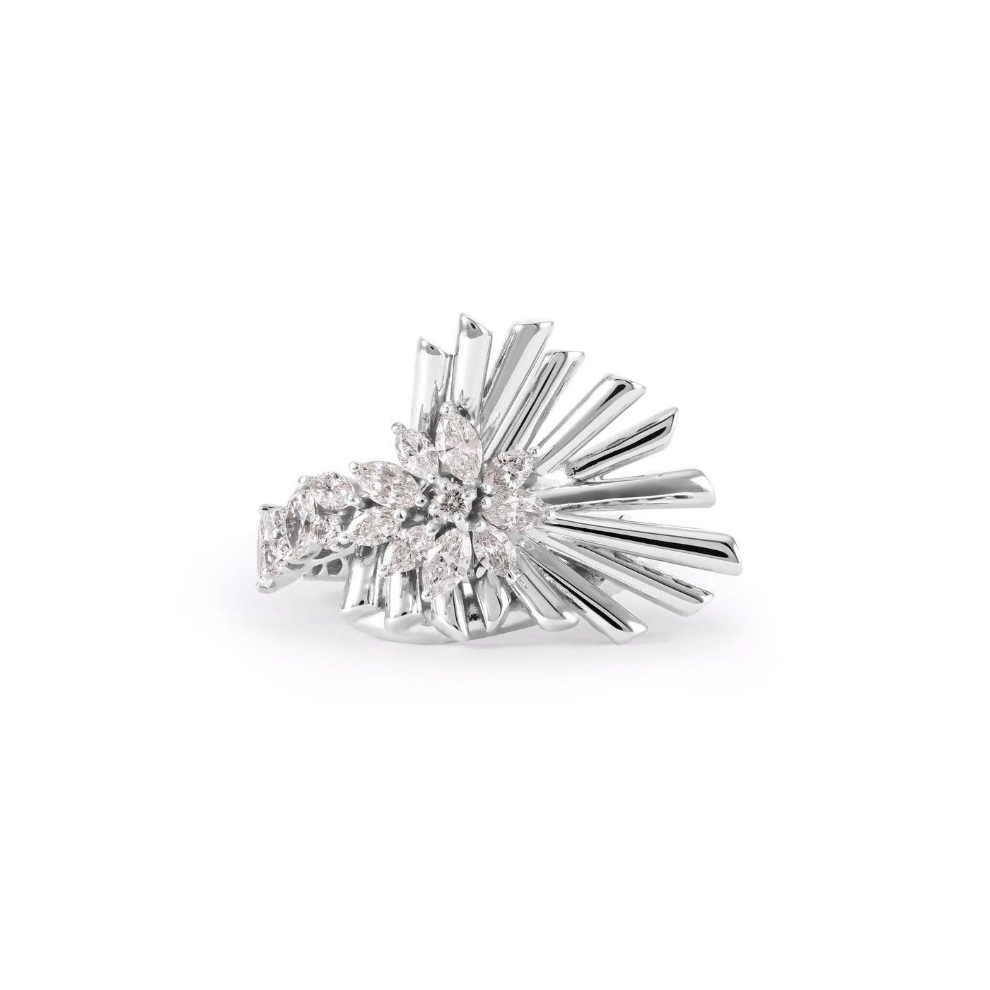 VISTA White Gold with Marquise And Round Diamond Ring