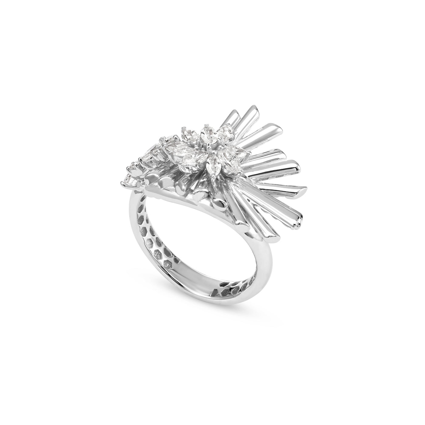 White Gold with Marquise And Round Diamond Ring