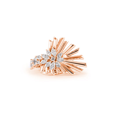 VISTA Rose Gold with Marquise And Round Diamond Ring