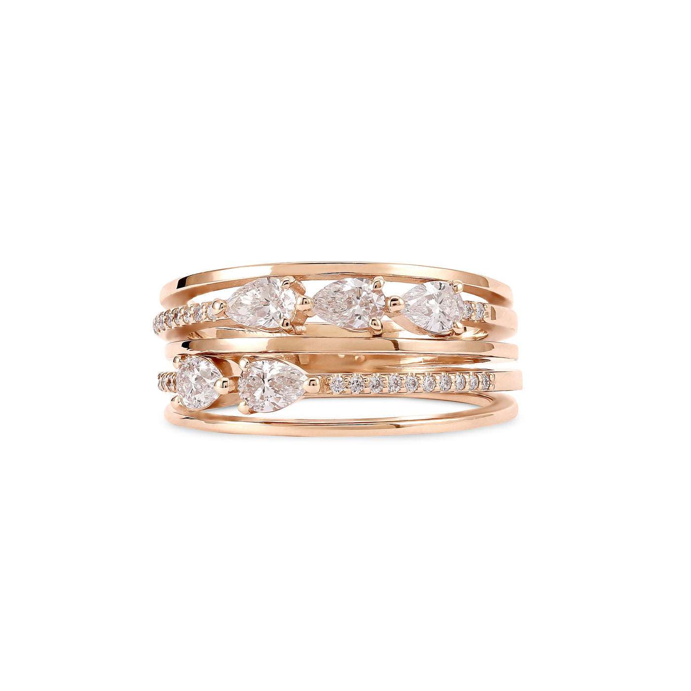 Soit Belle Rose Gold Pear Shape Diamond Ring