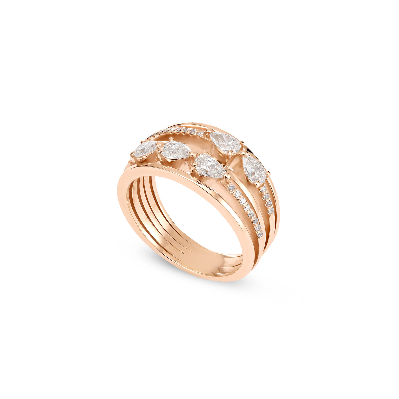 Rose Gold Pear Shape Diamond Ring