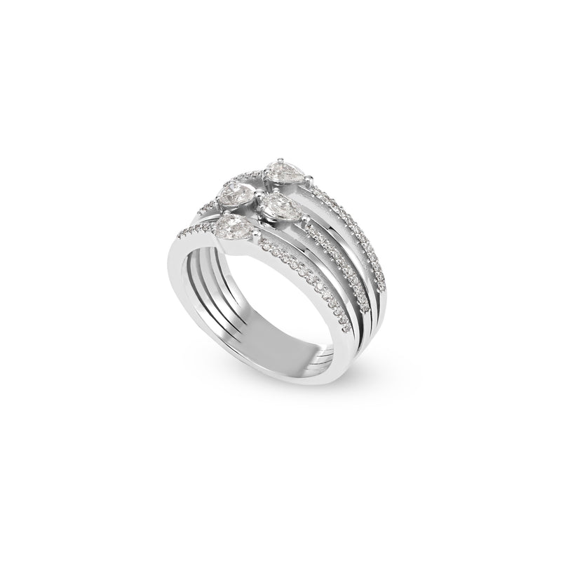 ETOILE White Gold Pear Shape Diamond Ring