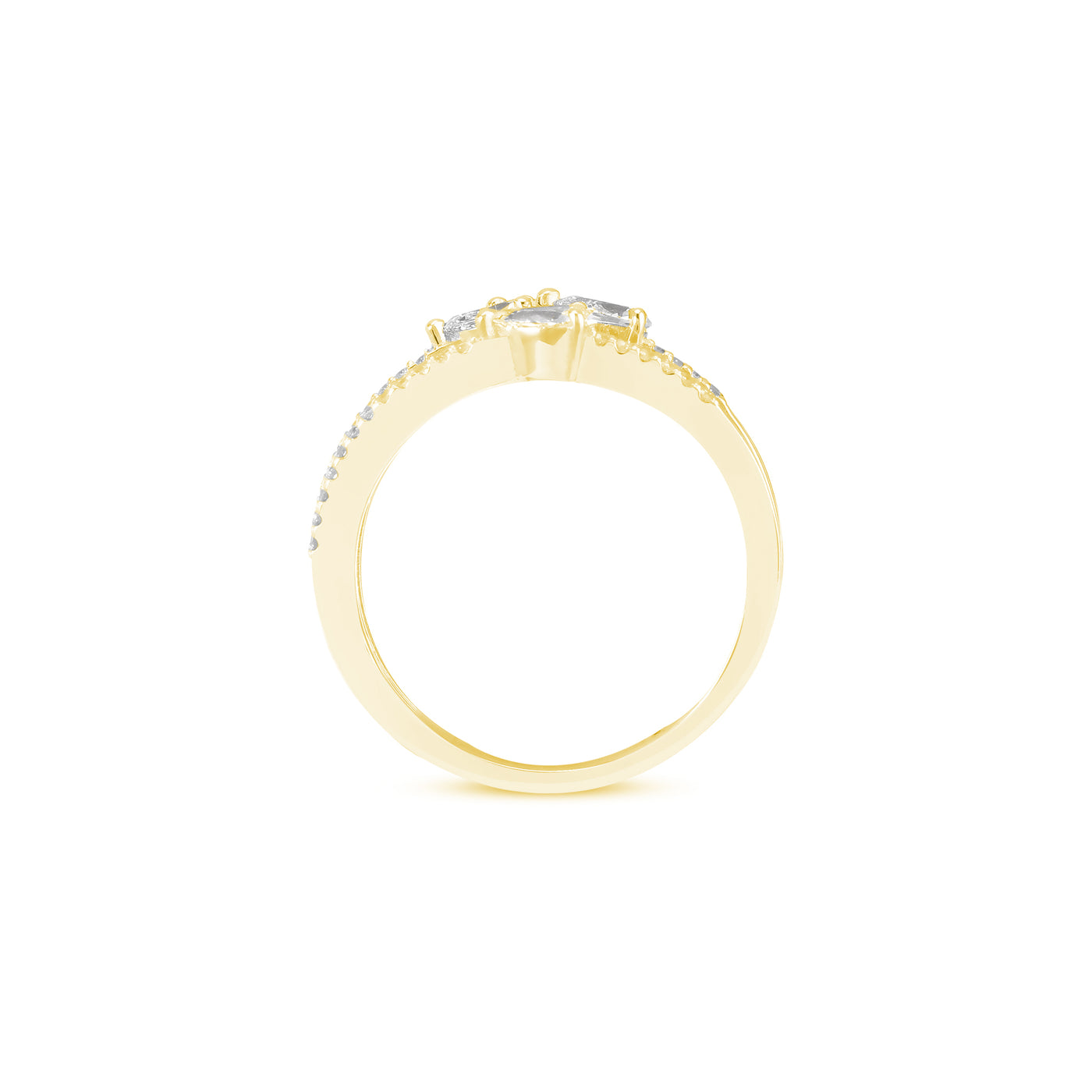 ETOILE Yellow Gold Pear Shape Diamond Ring