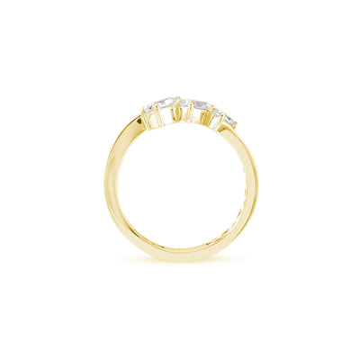 ETOILE Yellow Gold Twisted Pear Shape Diamond Ring