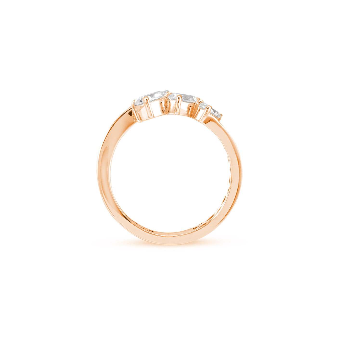 ETOILE Rose Gold Twisted Pear Shape Diamond Ring