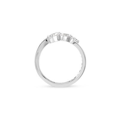 White Gold Twisted Pear Shape Diamond Ring