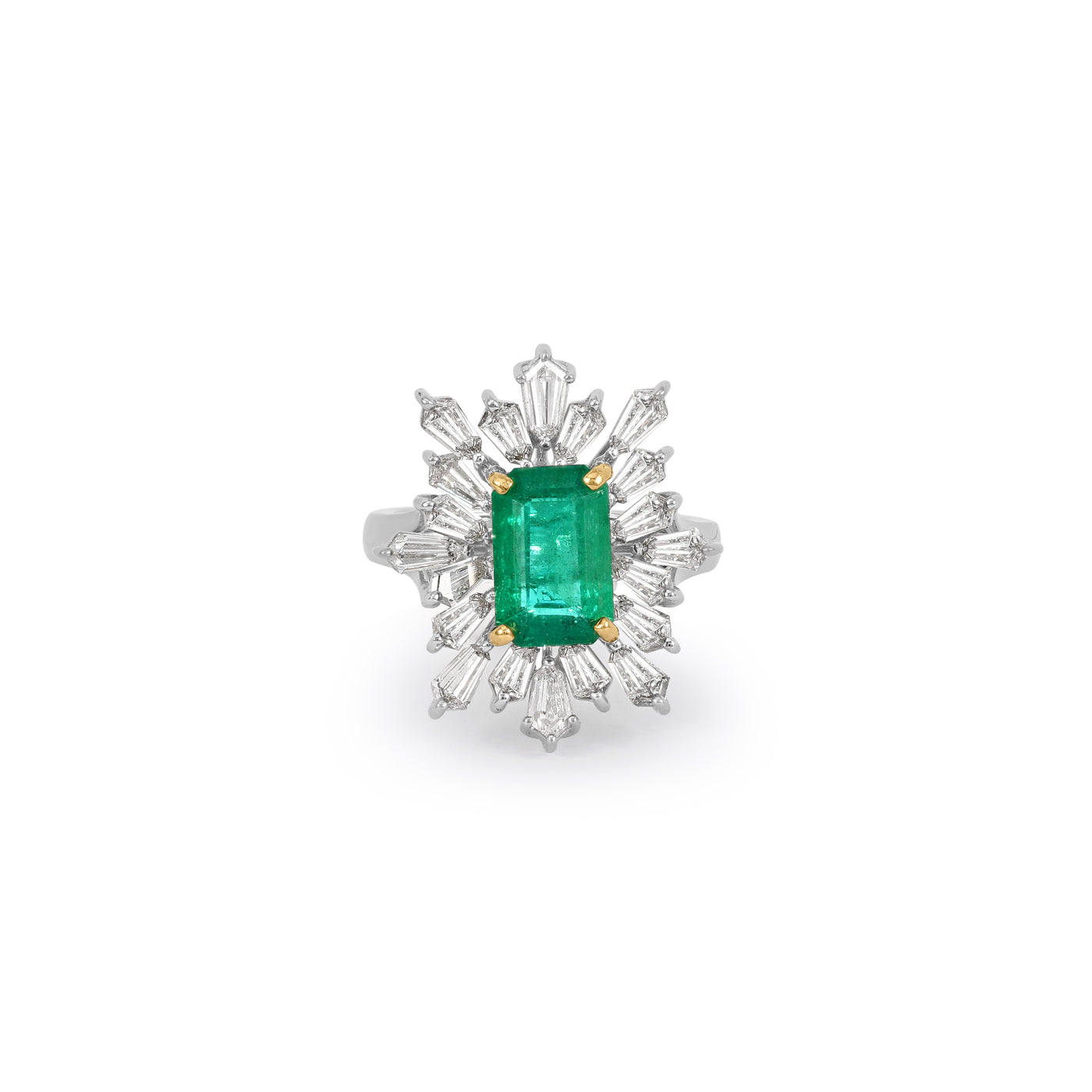 White Gold Diamond Emerald Ring, by Soit Belle