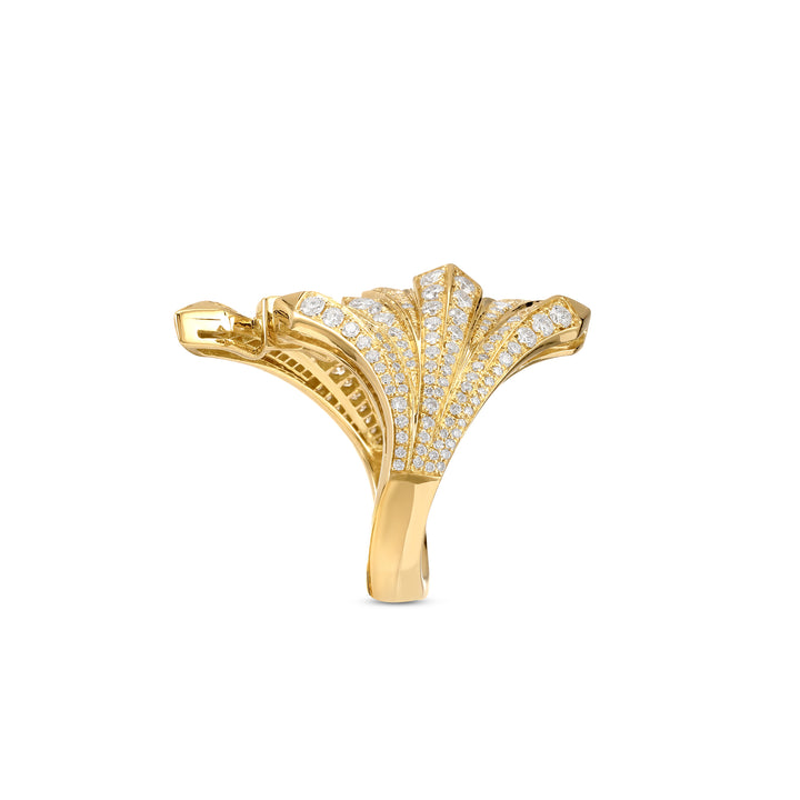 VISTA Yellow Gold Embossed Diamond Ring