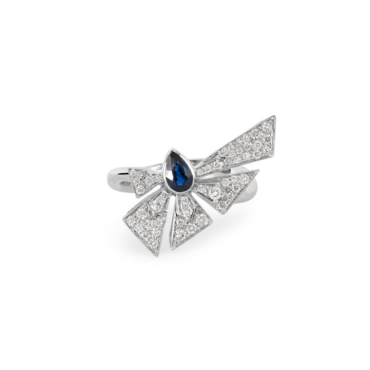 VISTA White Gold Diamond With Natural Blue Sapphire