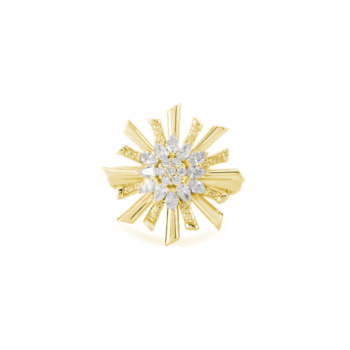 VISTA Yellow Gold Pointed Diamond Ring