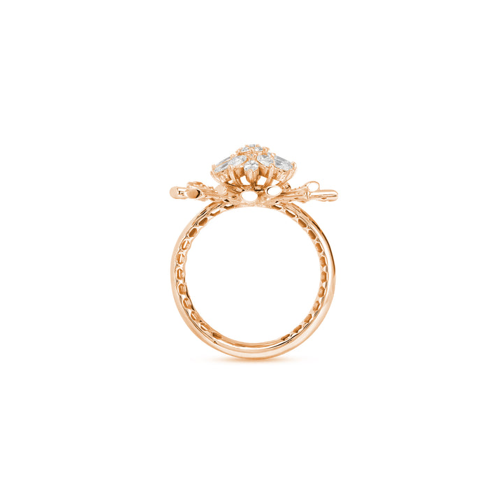 VISTA Rose Gold Pointed Diamond Ring