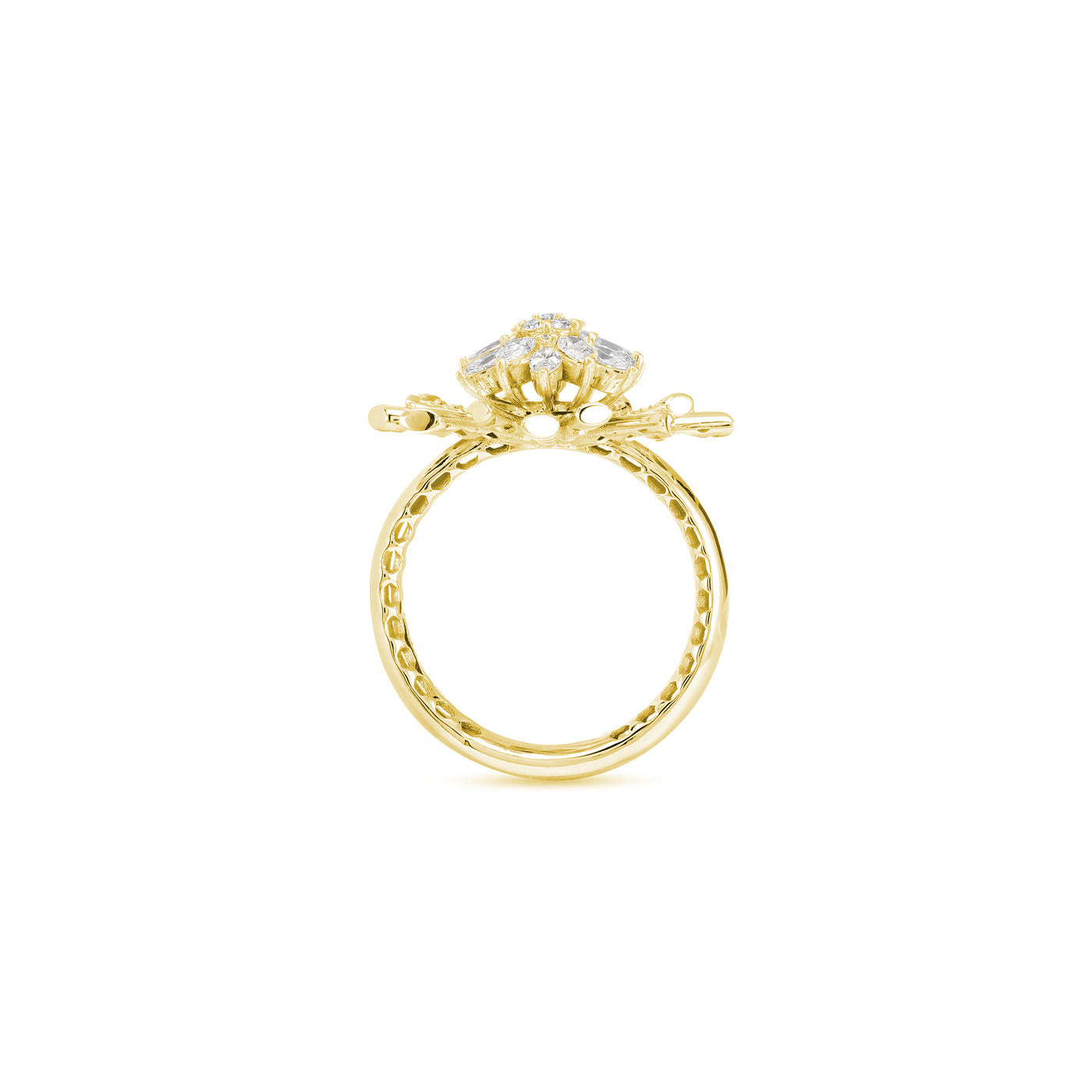 VISTA Yellow Gold Pointed Diamond Ring