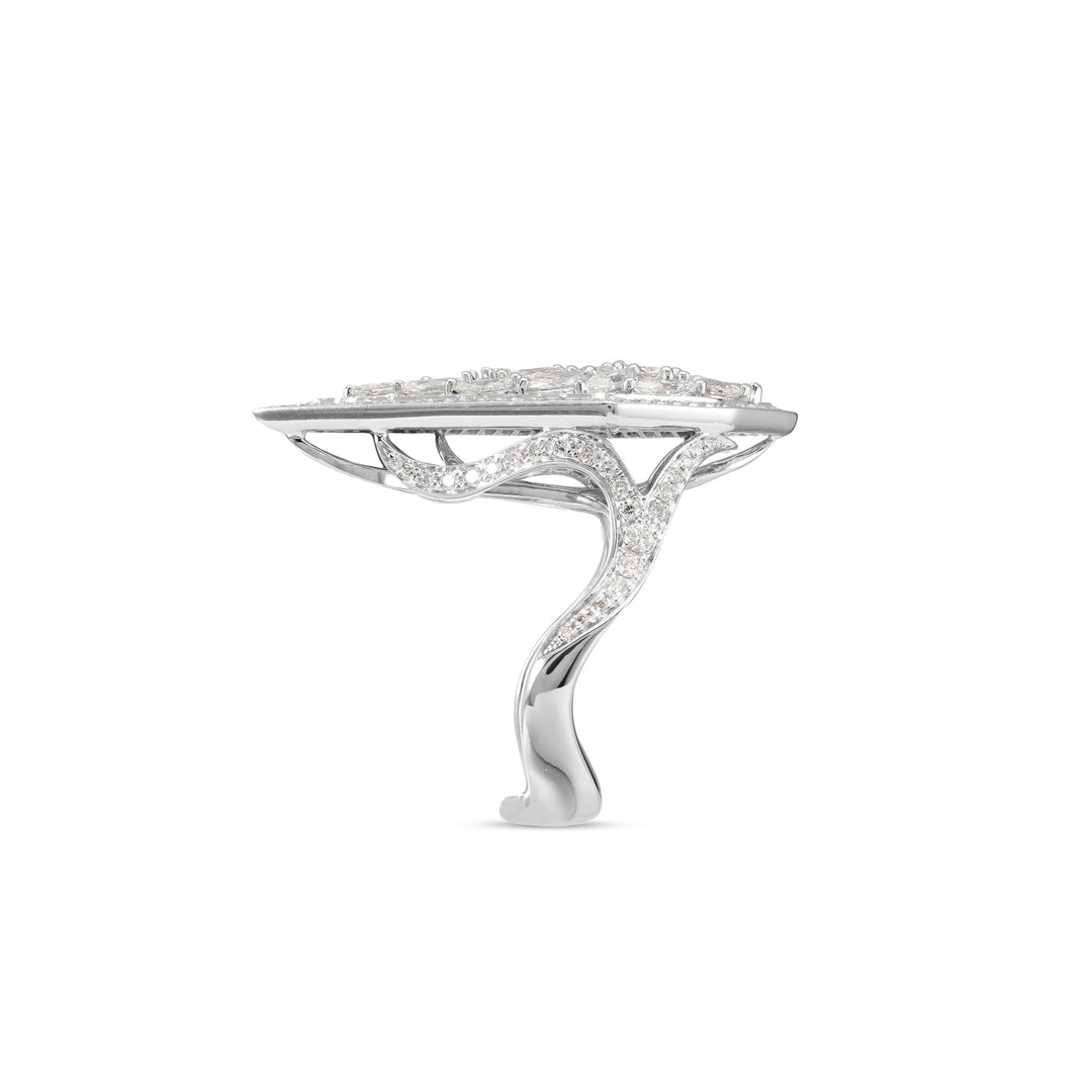 White Gold Pointed Diamond Ring