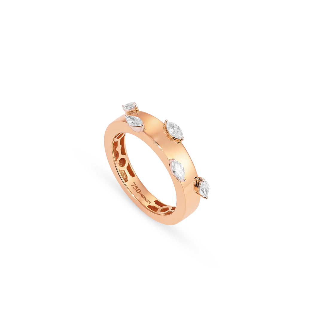 ETOILE Rose Gold Scattered Diamond Ring