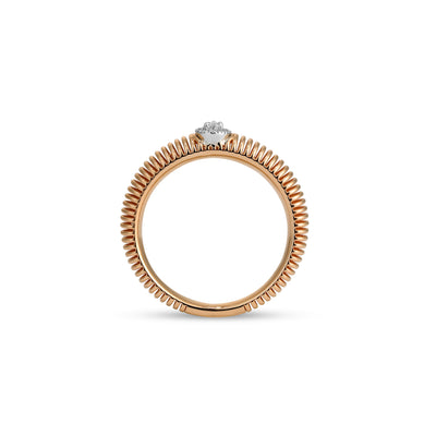 Lucien Rose Gold Spiral Pear Diamond Ring