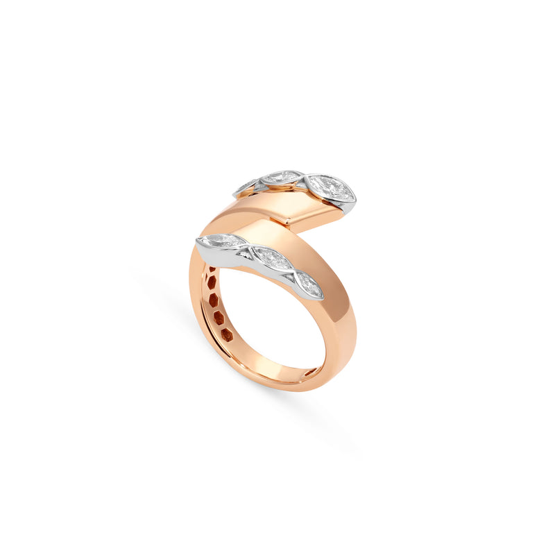 ETOILE Rose gold Open Marquise Diamond Ring