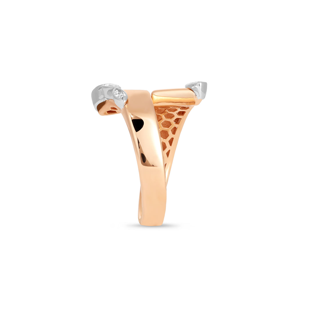 ETOILE Rose gold Open Marquise Diamond Ring