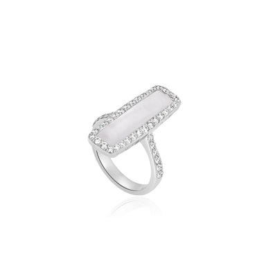 La miniera White gold Rectangular Mother Of Pearl Diamond Ring La miniera White gold Rectangular Mother Of Pearl Diamond Ring