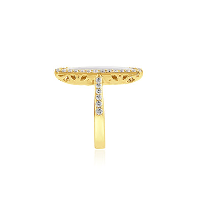 La miniera Yellow gold Rectangular Mother Of Pearl Diamond Ring